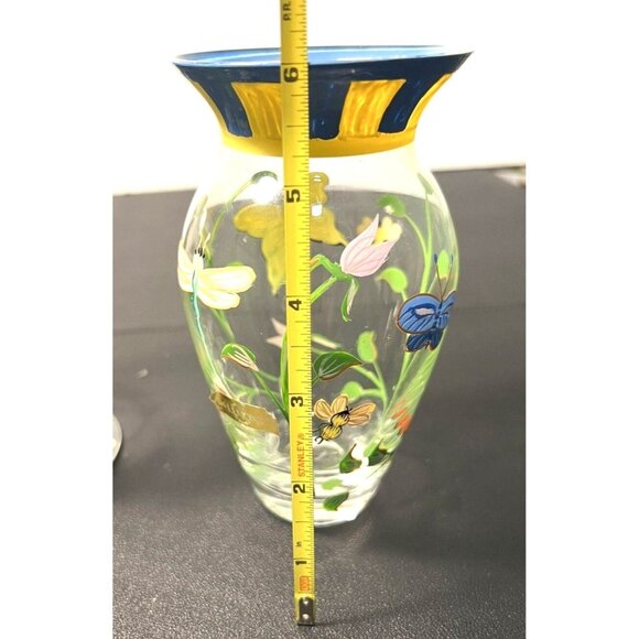 Lenox Butterfly Meadow Hand Painted Glass Vase Set of 3 NIB - Picture 4 of 7
